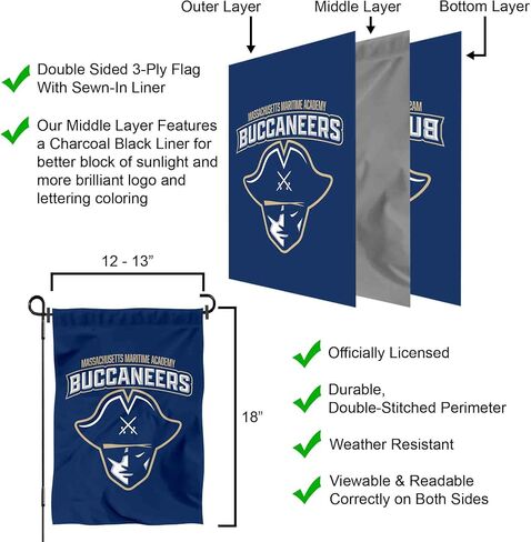 Massachusetts Maritime Buccaneers Wordmark Logo Garden Banner Flag in Kuwait
