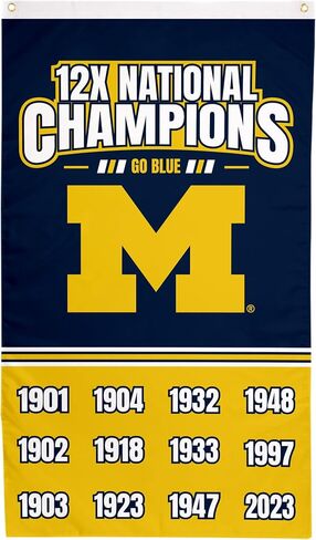 Desert Cactus University of Michigan 100% Polyester Indoor Outdoor 3x5 feet Banner Wolverines UM U of M (Flag Football Champs B) in Kuwait