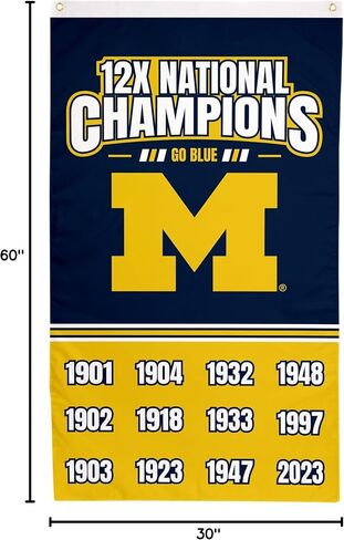 Desert Cactus University of Michigan 100% Polyester Indoor Outdoor 3x5 feet Banner Wolverines UM U of M (Flag Football Champs B) in Kuwait