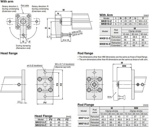 AIR Pneumatic 12 16 Angle Down Pressure Cylinder -10 20 L R(MKB12-10L,No arm) in Kuwait
