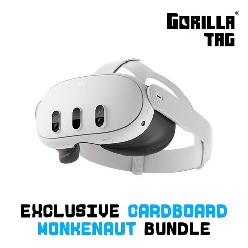 Meta Quest 3 512GB | VR Without Wires — Gorilla Tag Cardboard Monkenaut Bundle — Amazon Exclusive— Access to 100+ Games with a 3-Month Trial of Meta Horizon+ Included | Includes 512GB headset, 2 controllers, charging cable and power adapter for gaming, fi in Kuwait