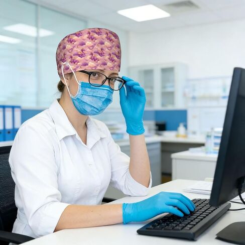 Fantasy Purple Dragon Cloud Print Scrub Caps Women Men, Adjustable Nurse Cap Surgical Caps Scrub Hats for Women Men, Working Cap with Buttons for Hanging Face Masks in Kuwait