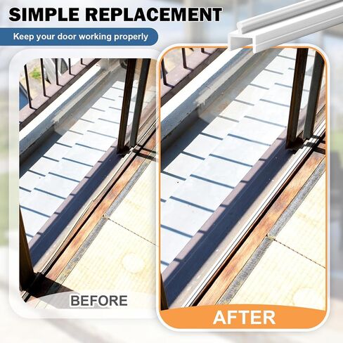 CroBlissful 2 Pcs Sliding Screen Door Track Bottom Replacement 72 Inch White Vinyl Track Long Easy to Cut Screen Door Hardware for Home Garage Office Parts Patio Repair Guide in Kuwait