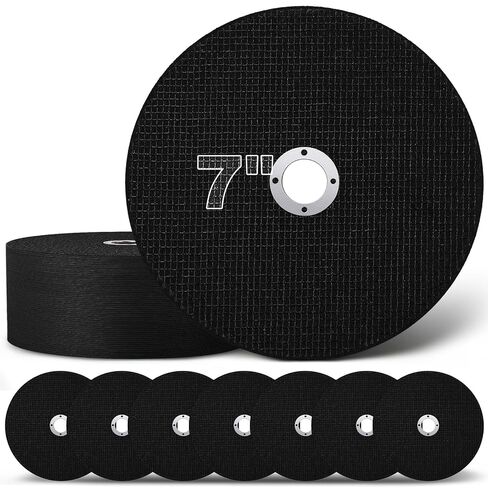 Landhoow 50 Pack 7" Cut Off Wheels Metal Cutting Wheel 7" X1/16 X7/8" Metal Stainless Steel Cutting Disc for 7" Grinder with 7/8" Arbor Hole Fit for Angle Grinder in Kuwait