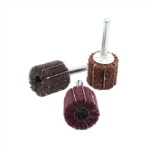 Benchmark Abrasives 1" X 1" Interleaf Flap Wheel with 1/4" Shank Mounted, Perfect for Finishing, Surface Polishing Rust Paint Removal (10 Pack) - (Medium) in Kuwait