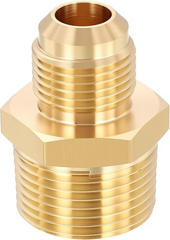 1 Pack Male to Male Adapter, 3/4" MNPT x 1/2" Male Flare Hex Nipple Pipe Extension Fitting for Industrial, Automotive, Fluid Transfer, Home Gardening, Water Treatment in Kuwait