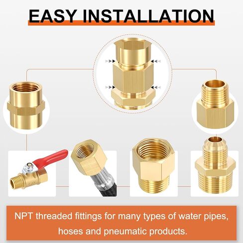1 Pack Male to Male Adapter, 3/4" MNPT x 1/2" Male Flare Hex Nipple Pipe Extension Fitting for Industrial, Automotive, Fluid Transfer, Home Gardening, Water Treatment in Kuwait