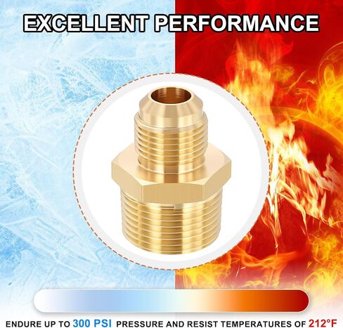 1 Pack Male to Male Adapter, 3/4" MNPT x 1/2" Male Flare Hex Nipple Pipe Extension Fitting for Industrial, Automotive, Fluid Transfer, Home Gardening, Water Treatment in Kuwait