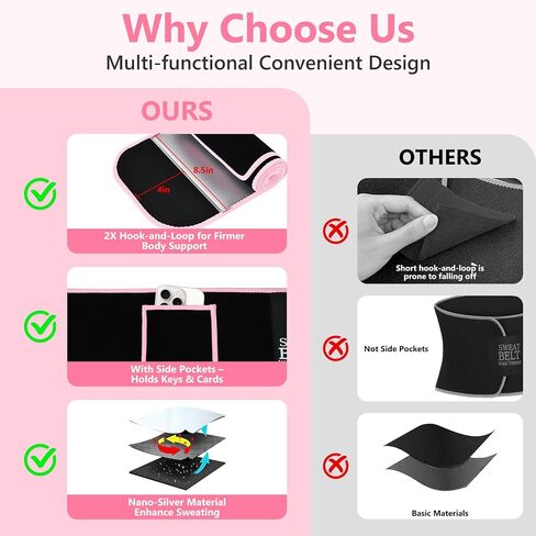 MORECOO Waist Trainer for Women/Men, Waist Sweat Band, Stomach Wrap, Belly Band Sweat Belt, Body Shaper Belt in Kuwait