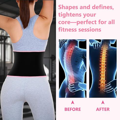 MORECOO Waist Trainer for Women/Men, Waist Sweat Band, Stomach Wrap, Belly Band Sweat Belt, Body Shaper Belt in Kuwait
