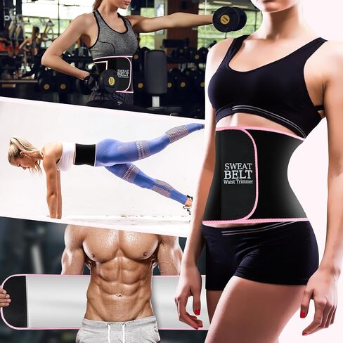 MORECOO Waist Trainer for Women/Men, Waist Sweat Band, Stomach Wrap, Belly Band Sweat Belt, Body Shaper Belt in Kuwait