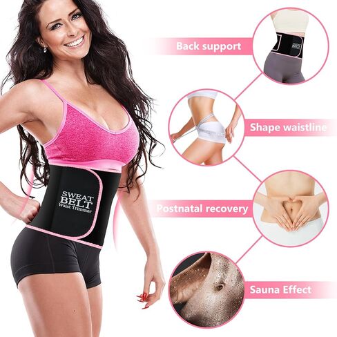 MORECOO Waist Trainer for Women/Men, Waist Sweat Band, Stomach Wrap, Belly Band Sweat Belt, Body Shaper Belt in Kuwait