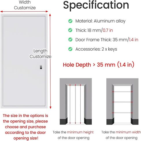 Recessed Metal Plumbing Access Panel for Drywall - Lockable Wall Hatch Cover for Hydrants, Electrical, and Inspections - Sizes: 20x20, 20x36, 28x32, 26x32 (66x81cm) in Kuwait