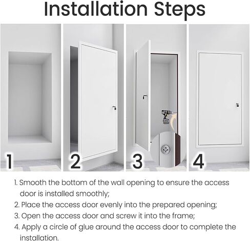 Recessed Metal Plumbing Access Panel for Drywall - Lockable Wall Hatch Cover for Hydrants, Electrical, and Inspections - Sizes: 20x20, 20x36, 28x32, 26x32 (66x81cm) in Kuwait