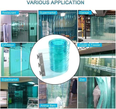 ستارة شريطية معزولة من مادة PVC - مقاومة للماء والرذاذ للمجمدات والمستودعات والكراجات - 1.05 × 2.3 م | حل المدخل الموفر للطاقة، أزرق، 1.05 × 2.3 م in Kuwait