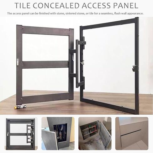 Tile Hidden Access Panel for Drywall - Concealed Push-to-Open Inspection Door for Walls & Ceilings, Durable Carbon Steel, Ideal for Bathroom & Kitchen Plumbing Access in Kuwait
