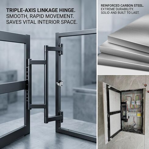 Tile Hidden Access Panel for Drywall - Concealed Push-to-Open Inspection Door for Walls & Ceilings, Durable Carbon Steel, Ideal for Bathroom & Kitchen Plumbing Access in Kuwait