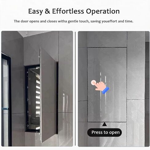 Tile Hidden Access Panel for Drywall - Concealed Push-to-Open Inspection Door for Walls & Ceilings, Durable Carbon Steel, Ideal for Bathroom & Kitchen Plumbing Access in Kuwait