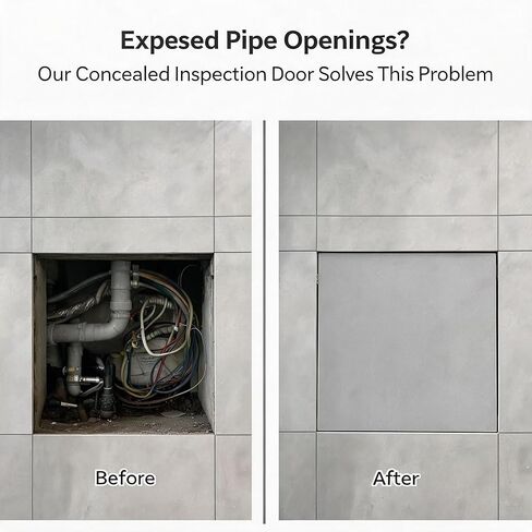 Tile Hidden Access Panel for Drywall - Concealed Push-to-Open Inspection Door for Walls & Ceilings, Durable Carbon Steel, Ideal for Bathroom & Kitchen Plumbing Access in Kuwait