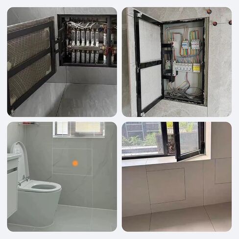 Tile Hidden Access Panel for Drywall - Concealed Push-to-Open Inspection Door for Walls & Ceilings, Durable Carbon Steel, Ideal for Bathroom & Kitchen Plumbing Access in Kuwait