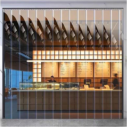 Waterproof Vinyl Door Strip Curtain - Durable PVC Industrial Curtain for Factories, Supermarkets & Warehouses - Effective Temperature Control & Energy Savings,2.1mm,120x200cm in Kuwait