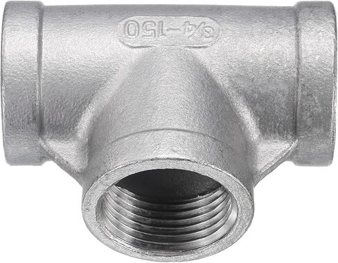 تركيب أنابيب HARFINGTON Tee (1-1/2" x 1-1/2" x 1-1/2") NPT أنثى 304 من الفولاذ المقاوم للصدأ على شكل T موصل T ثلاثي الاتجاه للتوصيل الصناعي والهواء والغاز والوقود in Kuwait