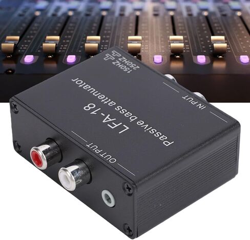 Passive Bass Attenuator, 150Hz-250Hz Cutoff, 3.5mm Stereo Input Output, Two Attenuation Modes for Amplifier Speaker in Kuwait