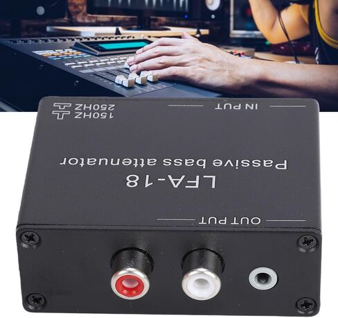 Passive Bass Attenuator, 150Hz-250Hz Cutoff, 3.5mm Stereo Input Output, Two Attenuation Modes for Amplifier Speaker in Kuwait
