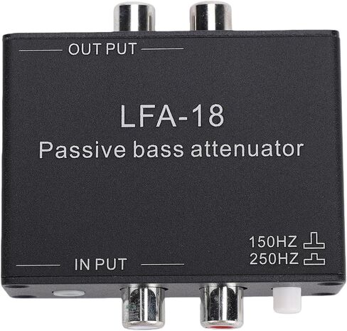 Passive Bass Attenuator, 150Hz-250Hz Cutoff, 3.5mm Stereo Input Output, Two Attenuation Modes for Amplifier Speaker in Kuwait