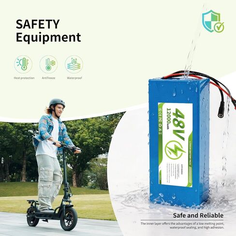48V12Ah lithium battery, equipped with 30A battery management system and waterproof polyvinyl chloride casing, T-connector/XT60 interface, supporting 0 - 1000W motor power, suitable for DIY projects. in Kuwait