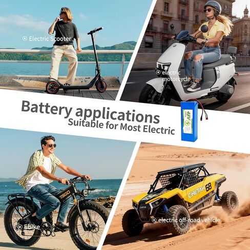 48V12Ah lithium battery, equipped with 30A battery management system and waterproof polyvinyl chloride casing, T-connector/XT60 interface, supporting 0 - 1000W motor power, suitable for DIY projects. in Kuwait