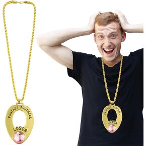 Fantasy Football Loser Medal with Chain Last Place Toilet Trophy Award Neck Chain Funny Loser Football Leagues Award Gift Fantasy Prize for Party Favors in Saudi Arabia