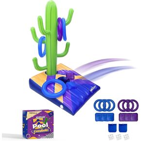 ألعاب Nattork Pool - ألعاب Pool Cornhole & Ring Toss 2in1 للبالغين والعائلة - 6 أكياس فول مع أكياس مرساة لجانب حمام السباحة والفناء الخلفي - لعبة حلقة السباحة الصيفية المحمولة القابلة للنفخ in Kuwait