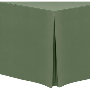 Ultimate Textile -3 Pack- 8 ft. Fitted Polyester Tablecloth - Fits 24 x 96-Inch Banquet and Folding Rectangular Tables - 42" H, Army Green in Kuwait