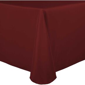 Ultimate Textile - عبوتان - مفرش طاولة بيضاوي من البوليستر مقاس 108 × 132 بوصة، أحمر قرميدي in Kuwait