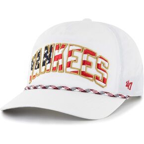 '47 MLB Men's Flag Flutter Hitch Adjustable Snapback Hat - White (New York Yankees) One Size in Kuwait