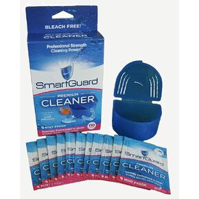 SmartGuard Premium Cleaner Crystals & Cleaning Case -(110 Cleanings)- Removes Stain, Plaque, & Bad Odor from Clear Braces, Dentures, Night Guards, Mouth Guard, & Retainers. in Kuwait