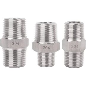 1 قطعة 1/8 "1/4" 3/8 "1/2" 3/4 "1" NPT ذكر الموضوع 304 الفولاذ المقاوم للصدأ عرافة الحلمة ارتفاع ضغط الأنابيب المناسب موصل مقرنة (BSPT الموضوع، 1I2 إلى 3I4) in Kuwait
