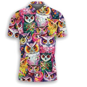 قمصان بولو Bird Owl للرجال - قمصان Owl Lover Golf Moisture Dry Fit قصيرة الأكمام S46 in Kuwait