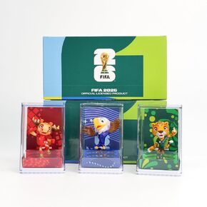 مجموعة تماثيل تميمة مرخصة رسميًا لكأس العالم FIFA 2026 مقاس 4 بوصات (زايو، خشب القيقب والقابض)، شخصيات كرة قدم قابلة للتجميع، فكرة هدية - مشجعي الرياضة - نموذج لهواة الجمع in Kuwait