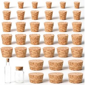 36 PCS Natural Cork Stoppers for Glass Bottles, Small Cork Plugs with 6 Sizes, Soft Wood Tapered Corks for Crafts Salt Pepper Wine Bottles Laboratory DIY Projects, Airtight Sealing in Kuwait