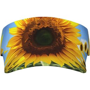 Yellow Sunflower Print Sports Sun Visor Hats Adjustable Running Golf Tennis Sun Cap for Women Men in Saudi Arabia