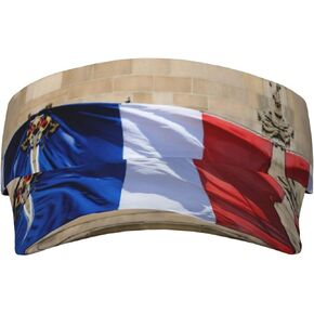 French Flag Print Sports Sun Visor Hats Adjustable Running Golf Tennis Sun Cap for Women Men Black in Saudi Arabia