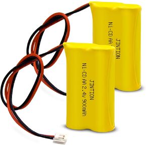 JINTION 2.4V 900mAh Ni-Cd استبدال البطارية لـ Exitronix 10010034 Interstate NIC1394 BEL-179 Custom-179 6200RP EBE-179 أضواء خروج الطوارئ، 2 حزمة in Kuwait
