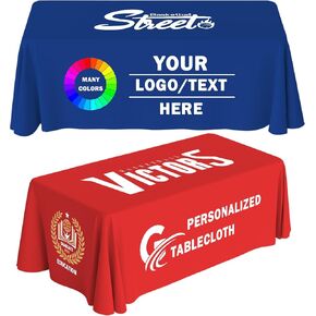 Custom Table Cloth with Business Logo Personalized Table Cloths for Tables,Custom Tablecloth for Tradeshow Events/Company/School/Associations/Shop/Birthday/Wedding ((Backside Open 4FT)) in Kuwait
