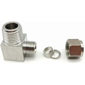 1PC 304 Stainless Steel Double Ferrule Elbow 12mm Tube to 3/8" 90 Degree right angle male thread fitting in Saudi Arabia