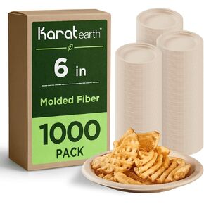 Karat Earth 6-Inch Compostable Disposable Paper Plates, 1,000 Pack in Saudi Arabia