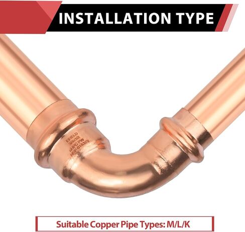 (Pack of 10) EFIELD 3/4" x 1/2" Copper Press Fit 90 Degree Reducing Elbow Fittings For Copper Tube Connection,(PRESS059) in Kuwait