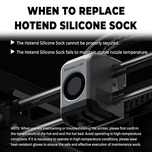 Original Silicone Sock for Bambu Lab P2S/X2D 3D Printer with Identification Code Extruder Sleeve P2S, High Temperature Resistance Hotend Heater Block Silicone Cover for Nozzle Protection 3PCS in Kuwait