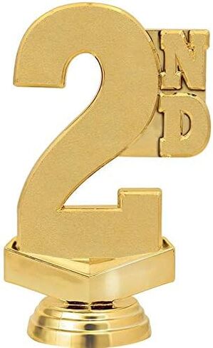 Crown Awards 2nd Place Trophies with Custom Engraving, 6" Personalized Second Place Award Trophy On Black Base in Kuwait